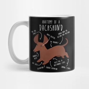 Red Dachshund Dog Anatomy Mug